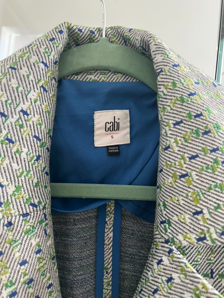 Cabi Blue And Green Womens Presentation Jacket